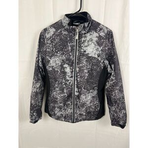 New Balance Jacket Womens Small Fleece‎ Print Lined Rain Hoodie Pullover